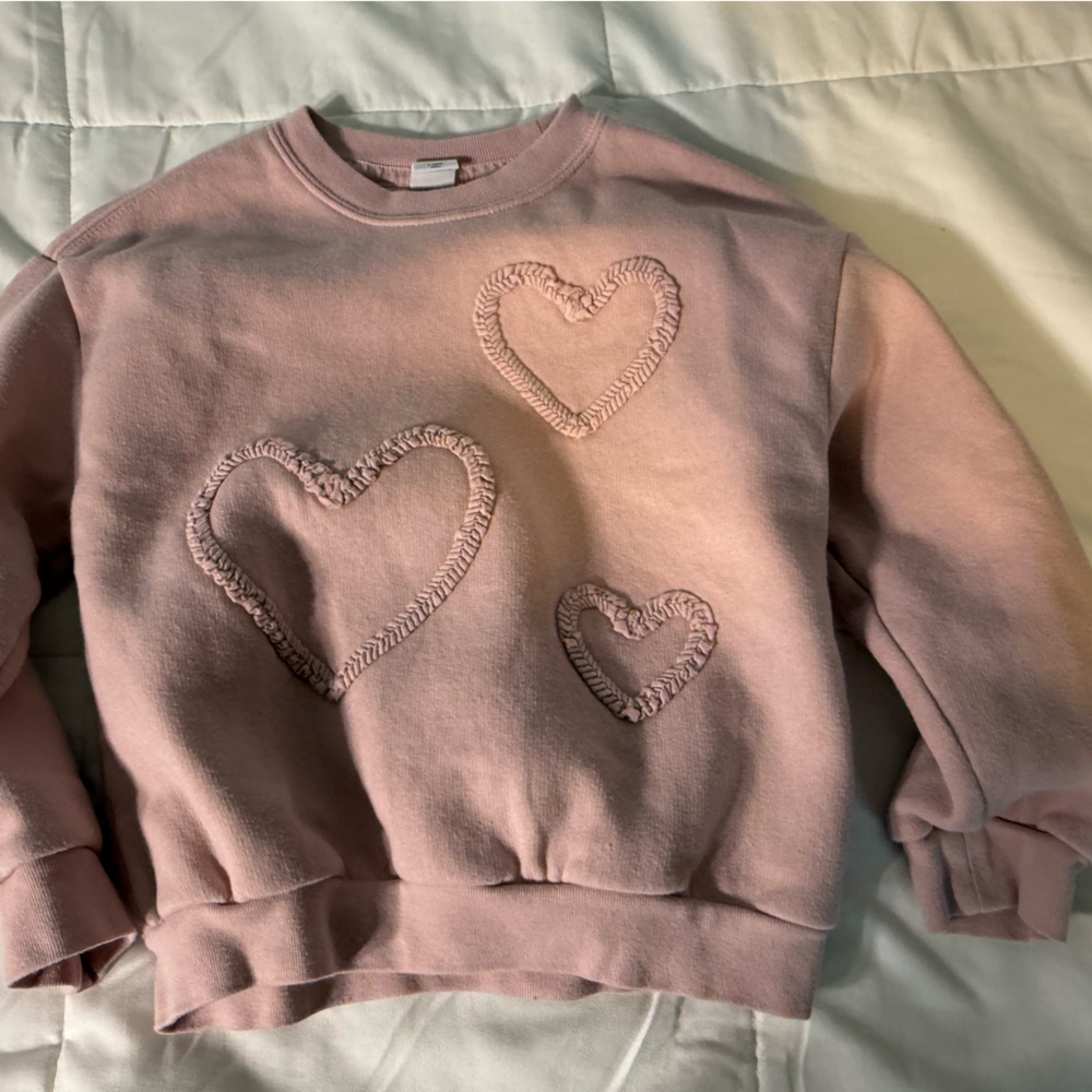 Gap Rose Heart Sweatshirt fleece lined Girls